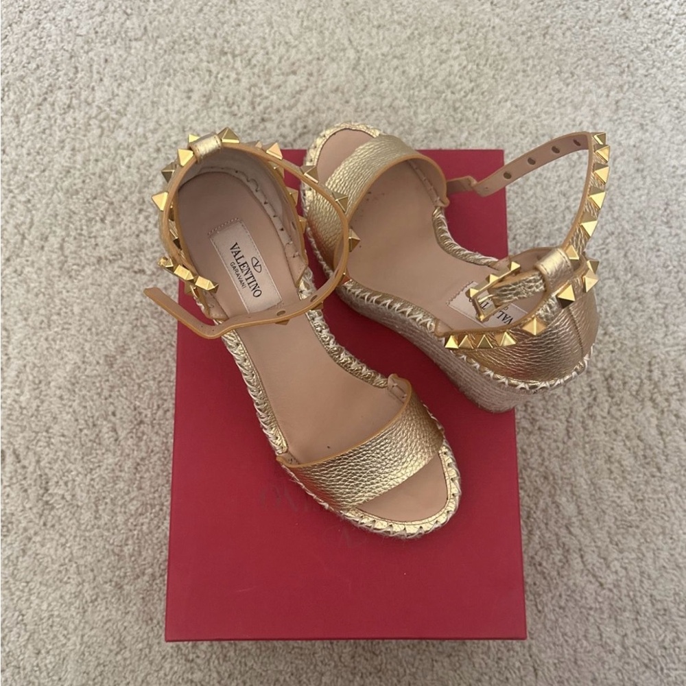 Valentino Women's Gold Studded Sandals